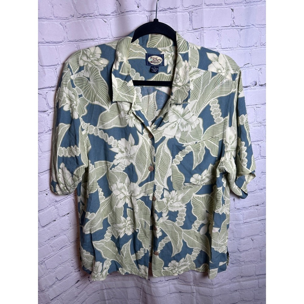 Tommy Bahama Floral Camp Shirt Tropical Hawaiian Button Up Medium